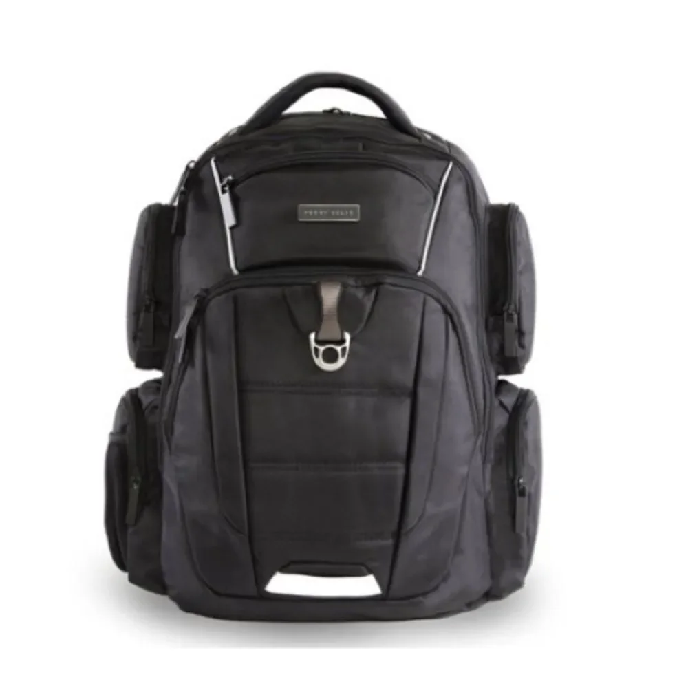 Perry Ellis Black 350 Laptop Backpack- Black travel bag, business bag $160 bag